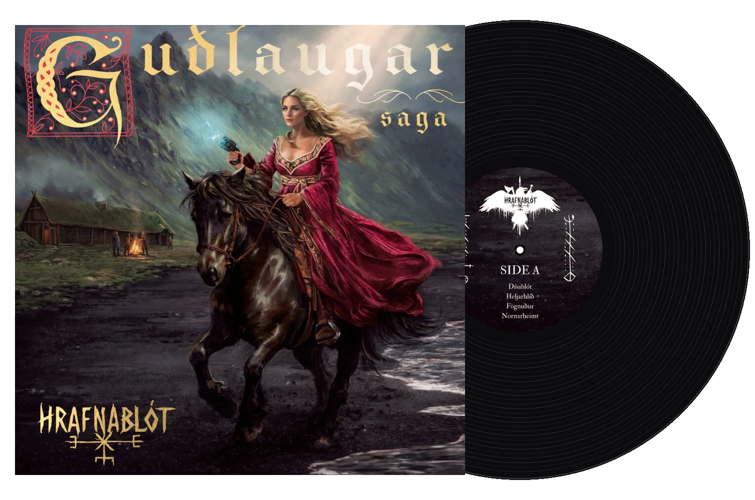 Guðlaugar Saga vinyl LP with Side A label